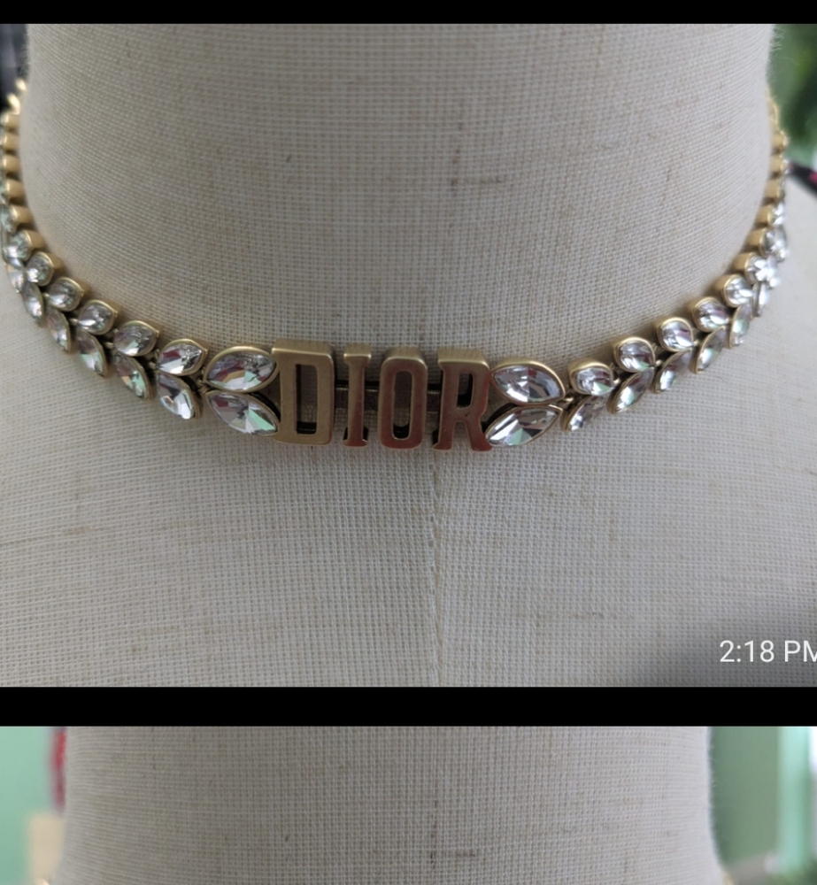 Dior Gold and Silver Coker Necklace with Crystal Accents With Box - Picture 16 of 16